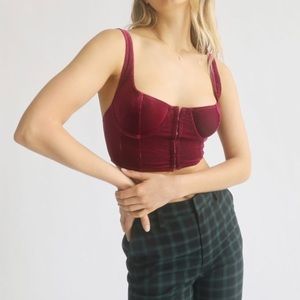 Urban Outfitters Out From Under Anastasia Ribber Velvet Bustier Top
